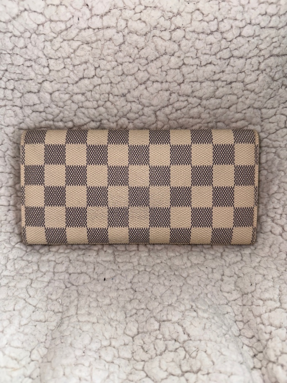 Louis Vuitton Damier Azur Snap Continental Wallet in Beige and Brown - Picture 2 of 16